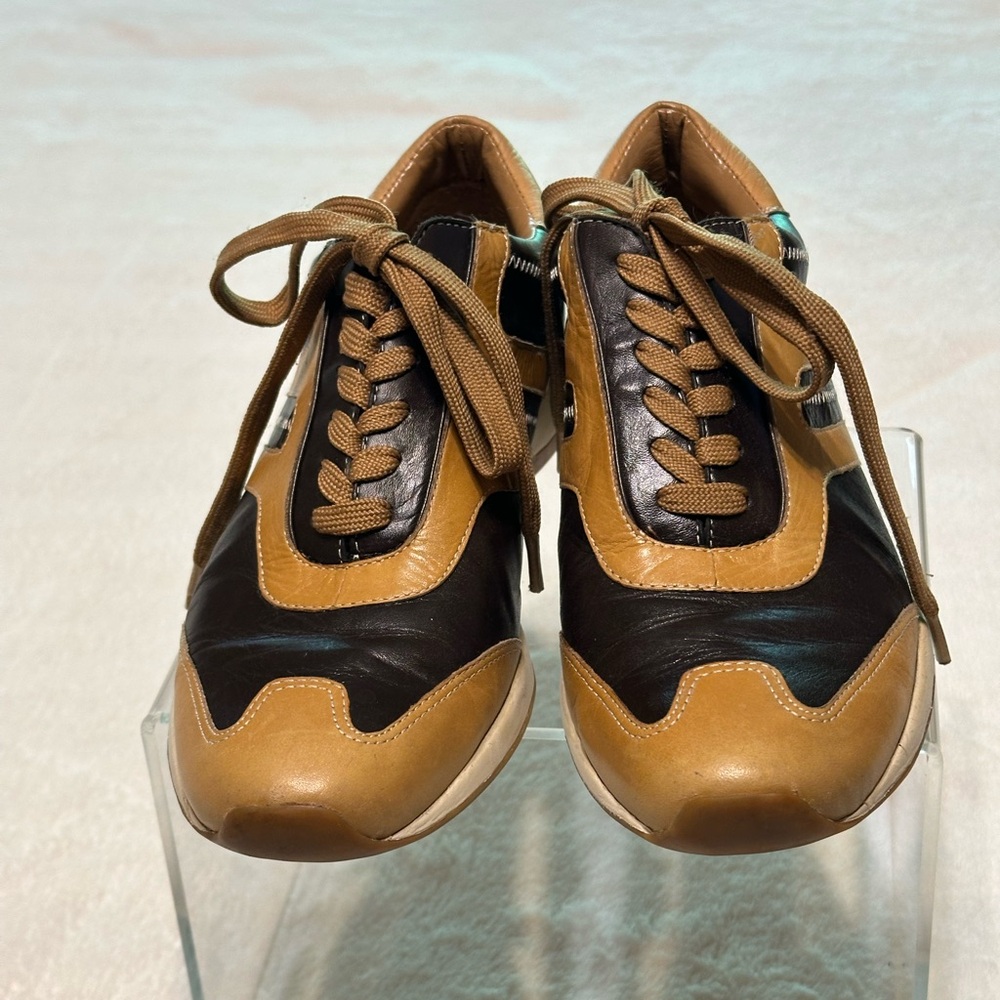 Enzo Ladies Brown and Tan Sneakers 7 1/2.